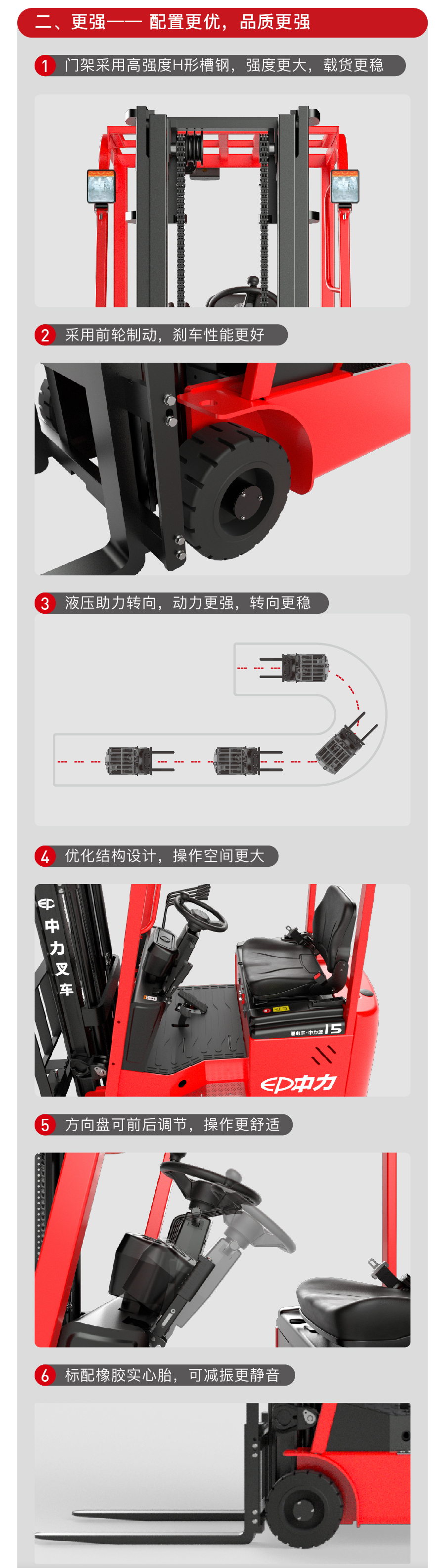 1.5噸三支點(diǎn)平衡重式電動叉車EFS151