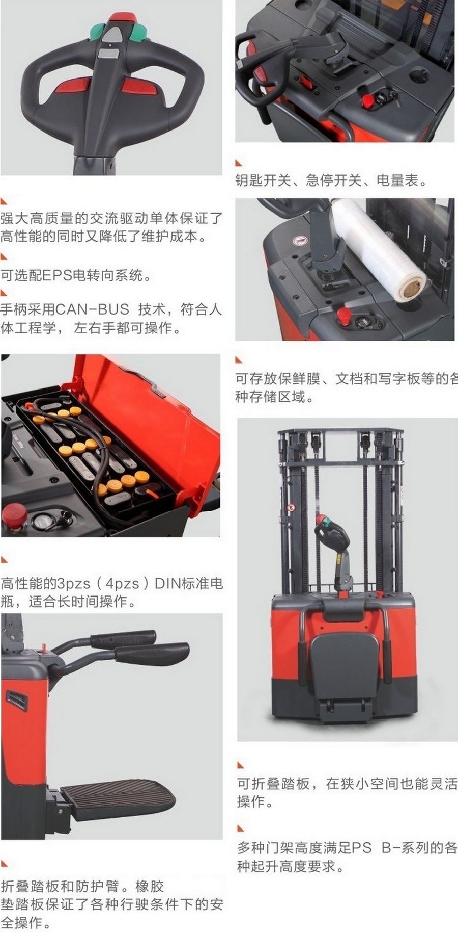 諾力PSB12/PSB15站駕式全電動(dòng)堆高車